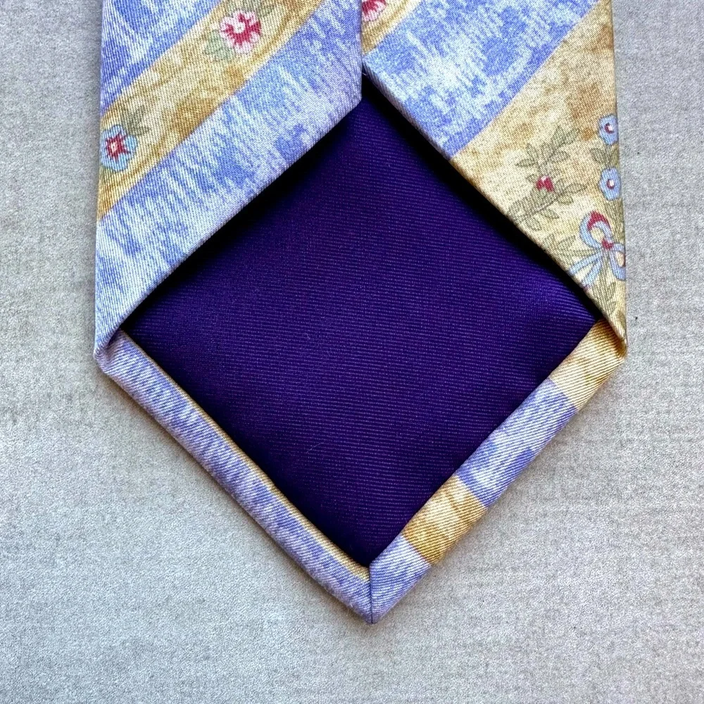 Ralph Lauren Purple Label Striped Lavender & Gold Tie
